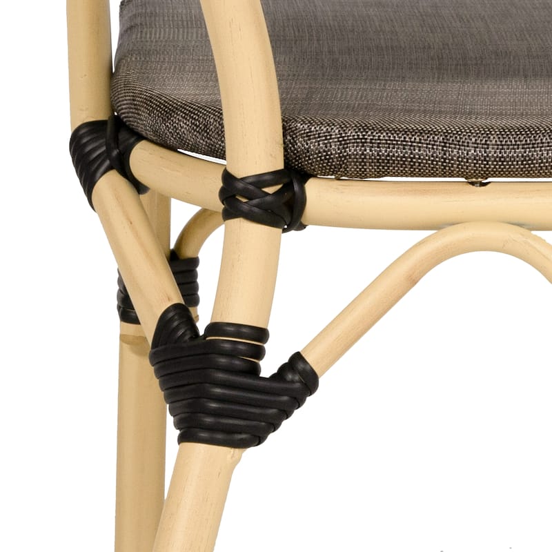 Alanna Modern Natural Mesh Curved Patio Side Chairs (Set of 2) by Furniture of America - Set of 2