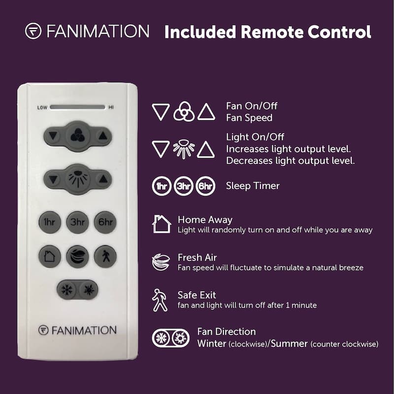 Fanimation Obvi 22 inch Indoor Ceiling Fan with LED Light Kit and Remote - Brushed Nickel