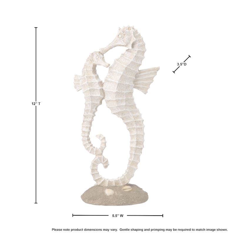 Polystone Seahorse with Baby 12"
