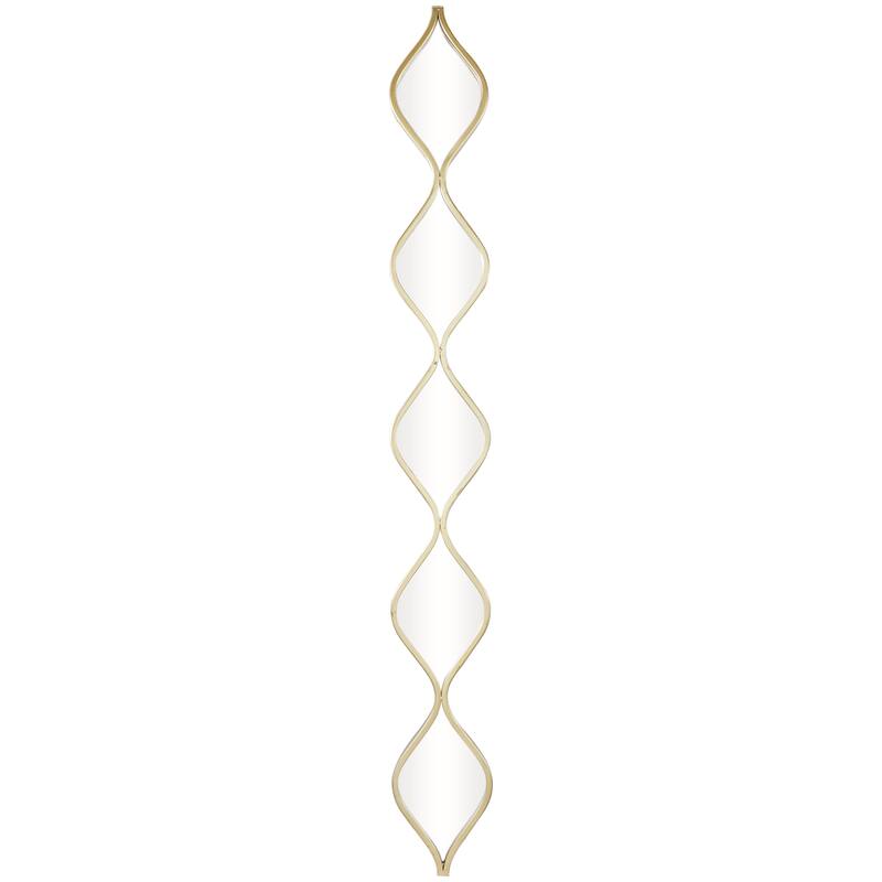 Metal Slim Stacked Chain 5 Layer Wall Mirror with Tear Drop Pattern - Silver, Black, Gold - Roche River Decor
