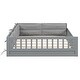 preview thumbnail 6 of 10, Full Size Wood Platform Bed with Guardrail and Pillow