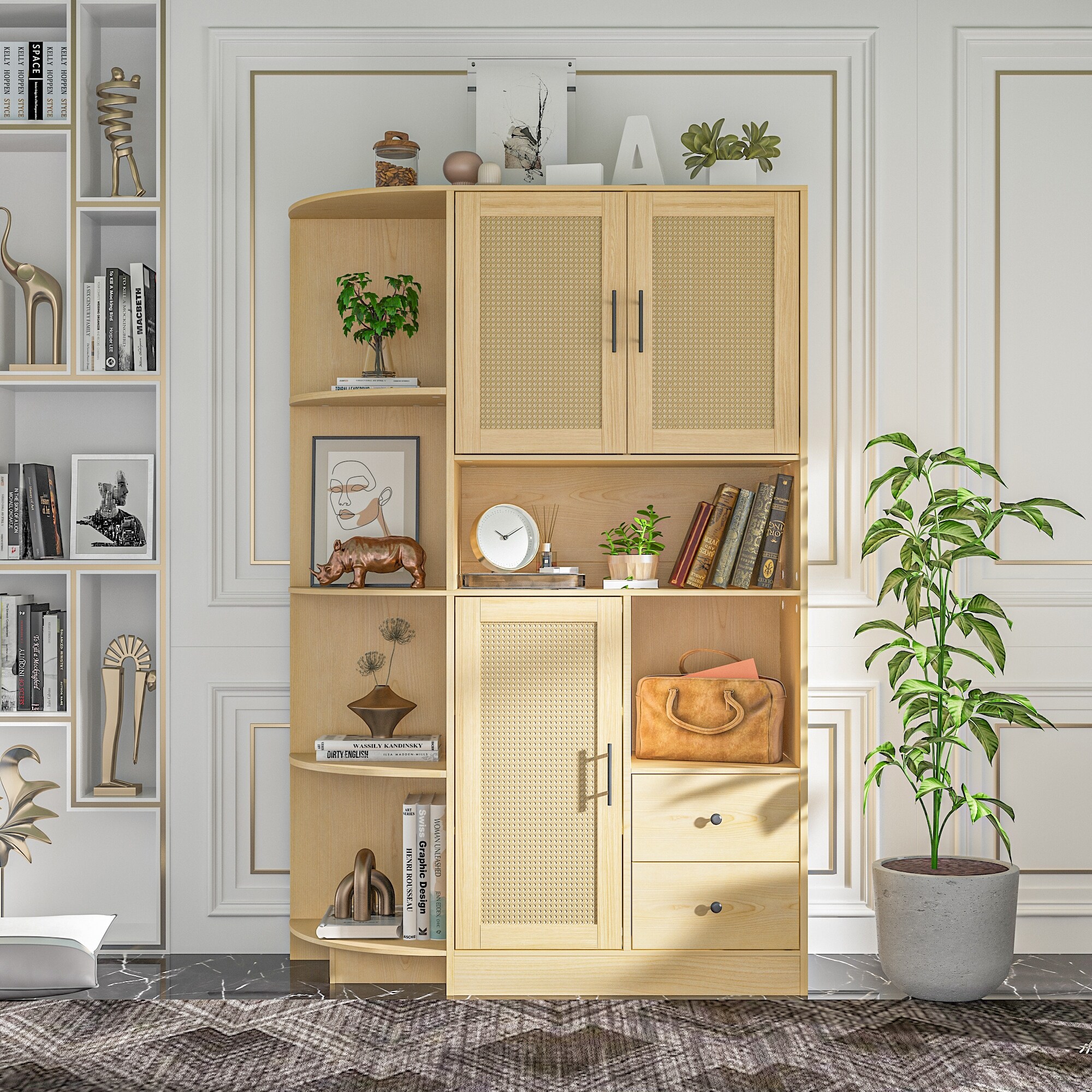 Rattan entryway cabinet 2025