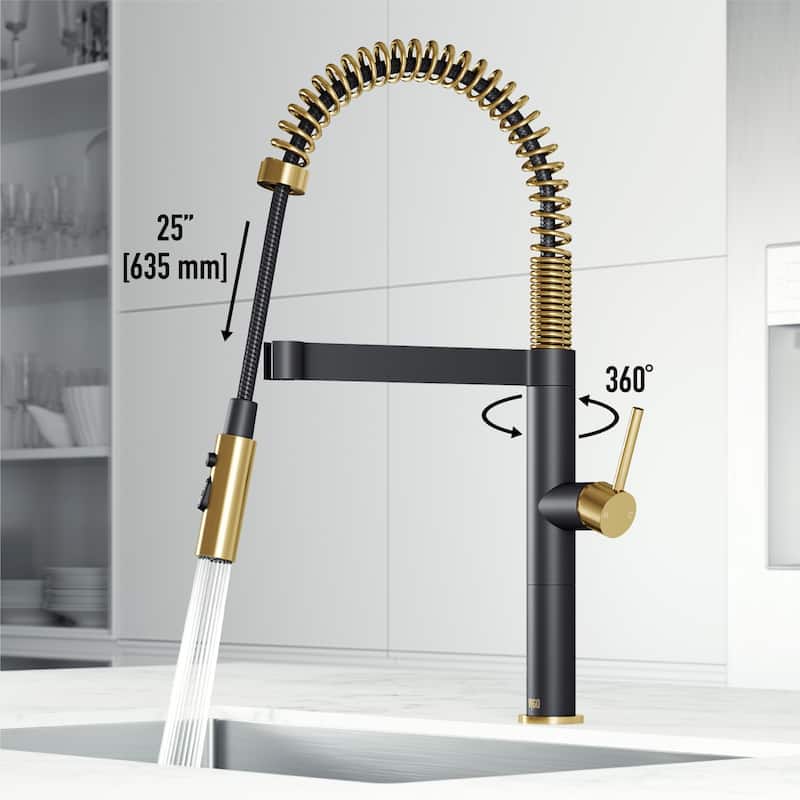 VIGO Edison Pro 20" H Single Handle Pull-Down Sprayer Kitchen Faucet
