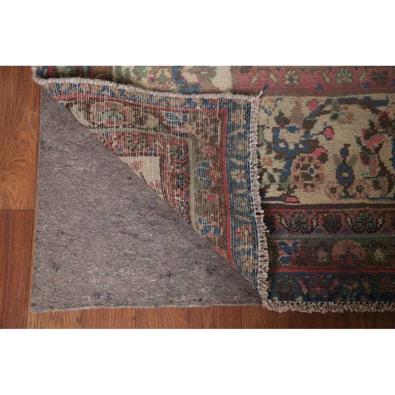 Mashad Persian Vintage Area Rug Handmade Wool Carpet - 10'2" x 12'11"