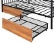 preview thumbnail 38 of 50, Twin/Full Size Metal House Bed with Two Drawers on Wheels, Kids Platform Bed with Roof Frame