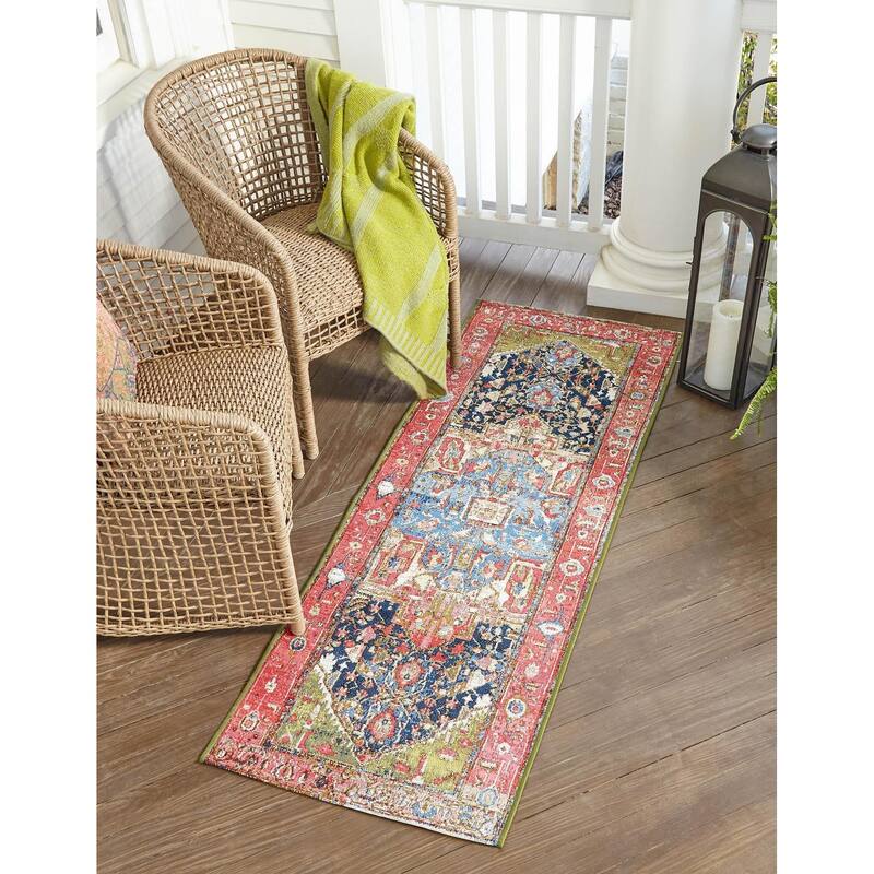 Outdoor Nirie Collection Area Rug - Multi - 2'7"x7'1"