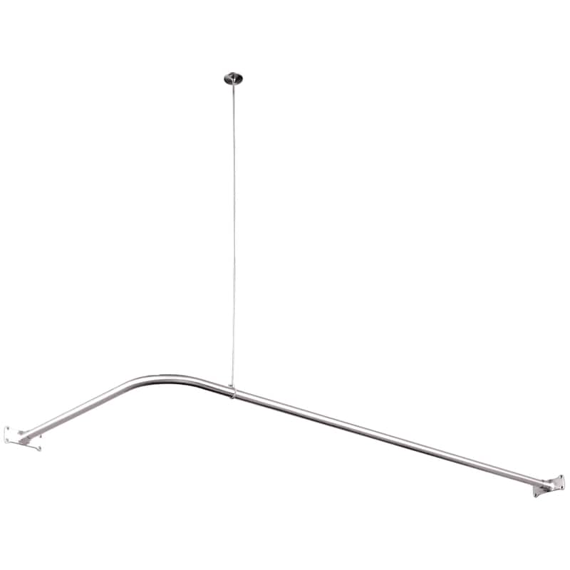 Vintage L-Shaped Shower Curtain Rod - Grey