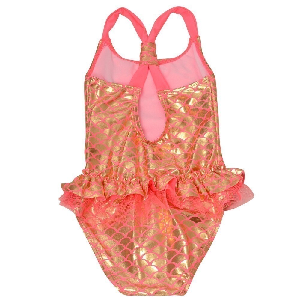 Shop Real Love Little Girls Coral Glitter Mermaid Scale One Piece