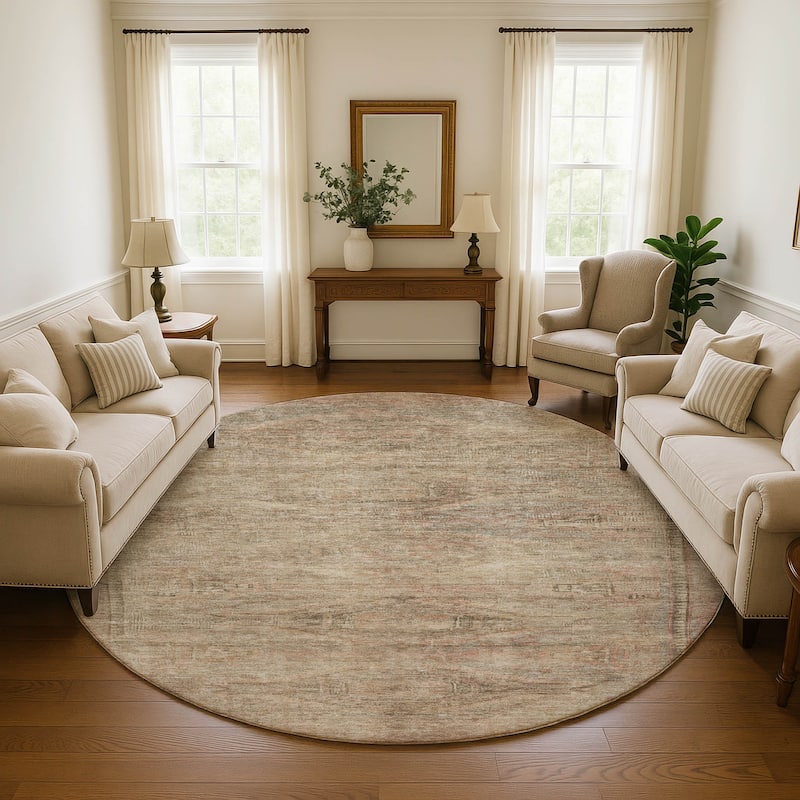 Premium Washable Super Soft Vintage Traditional Mayfield Rug - Beige - 8' x 8'