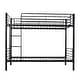 preview thumbnail 1 of 23, Iron Bed Bunk Bed with Ladder for Kids Twin Size White Black