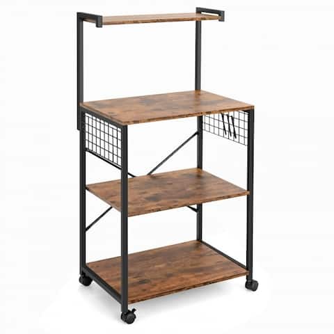 4-Tier Kitchen Baker's Rack on Wheels - 24" x 16.5" x 48" (L x W x H)