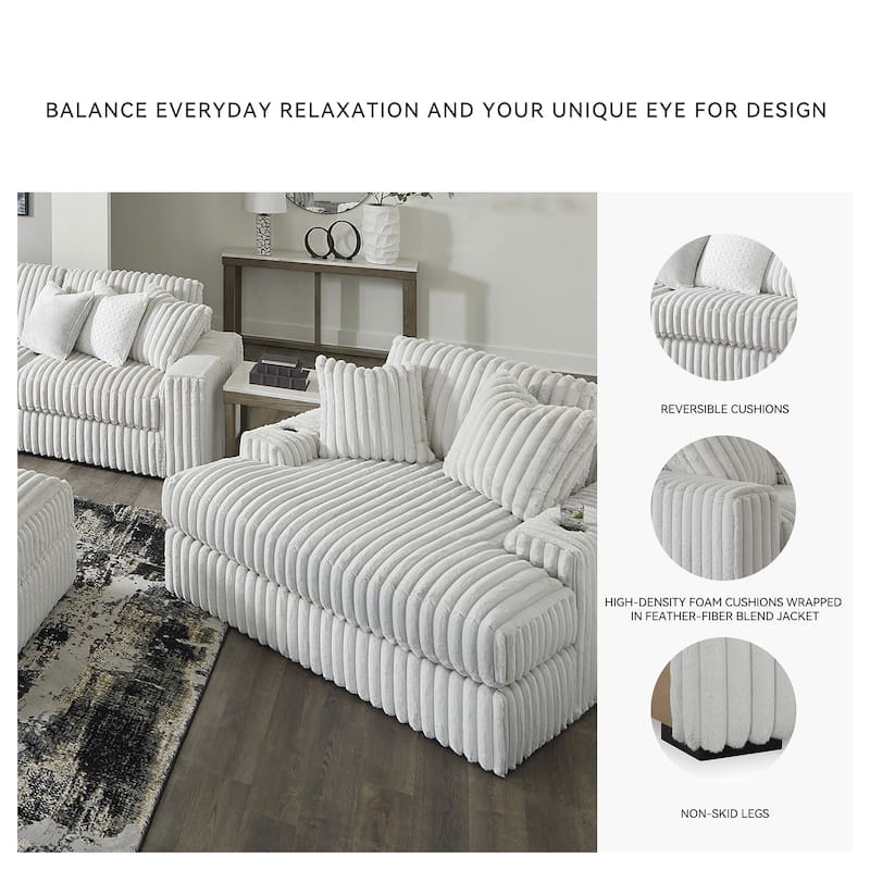 Signature Design by Ashley Stupendous Alloy Oversized Chaise - 64" W x 68" D x 41" H