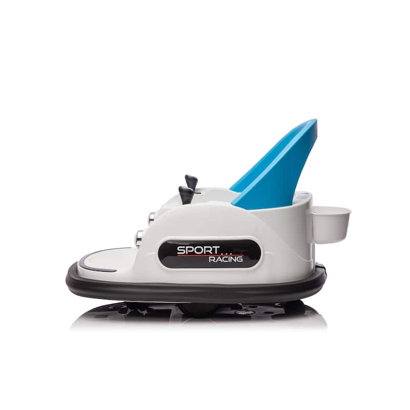 12V Kids Ride-On Bumper Car for Ages 1.5-5, Remote Control with Bluetooth & 360° Spin, Safety Belt - White