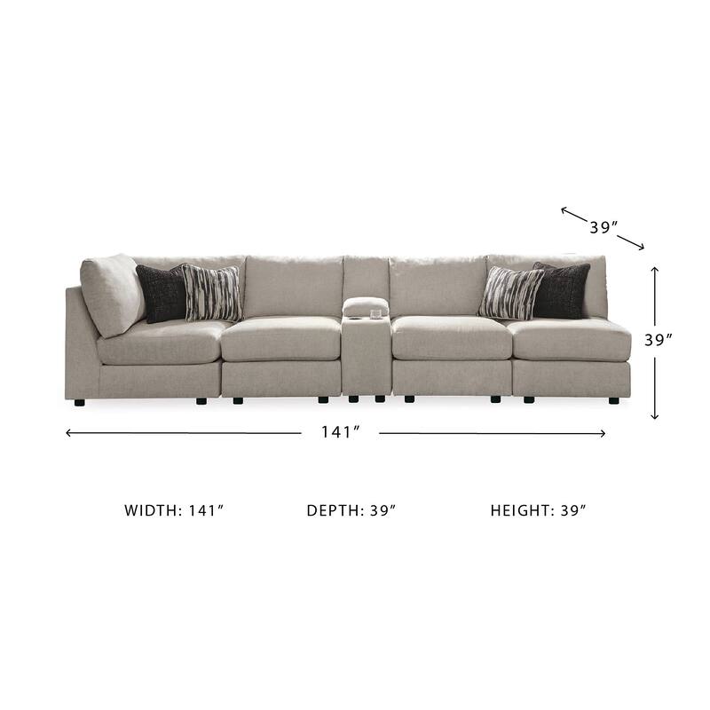 Signature Design by Ashley Kellway Beige 5-Piece Sectional - 114"W x 70"D x 39"H