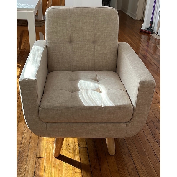 Juliana Tufted Linen Club Arm Chair By Moser Bay Bed Bath