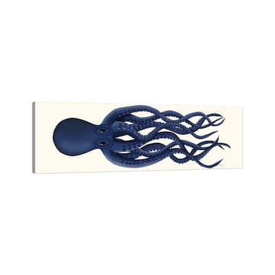 iCanvas "Giant Octopus Blue Panoramic" by Fab Funky Canvas Print