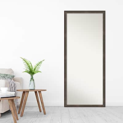 Dappled Narrow Non-Beveled Wood Framed Full-Length Floor Leaner Mirror - Glass Size 24x60