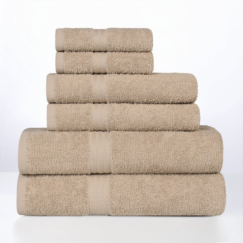 Superior Miami 100% Cotton 6-Piece Towel Set - Lightweight & Quick Drying