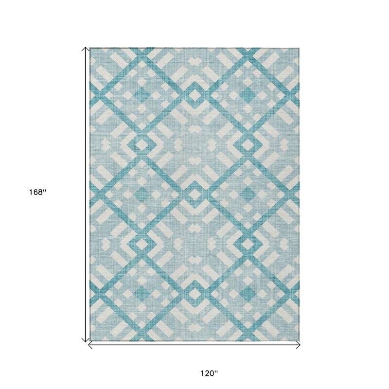 HomeRoots Geometric Transitional Rectangle Outdoor Rug