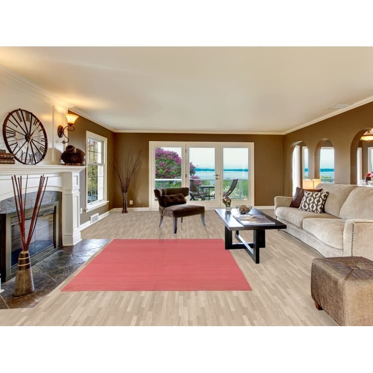 Light Pink Gabbeh Modern Area Rug Hand-Knotted Wool Carpet - 5'9"x 7'10"