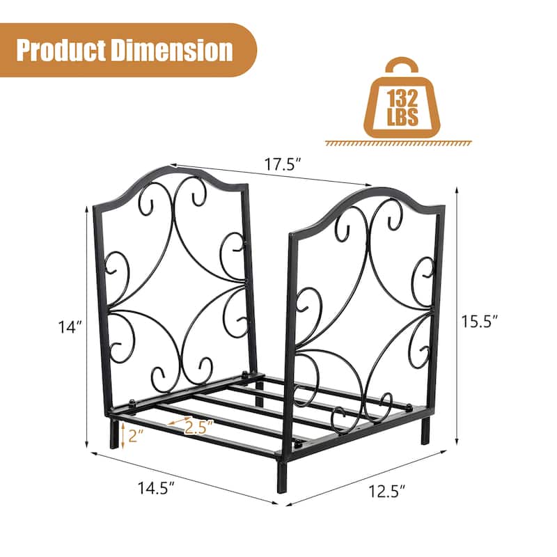 Costway 17'' Firewood Storage Rack Steel Firewood Storage Log Holder - See Details