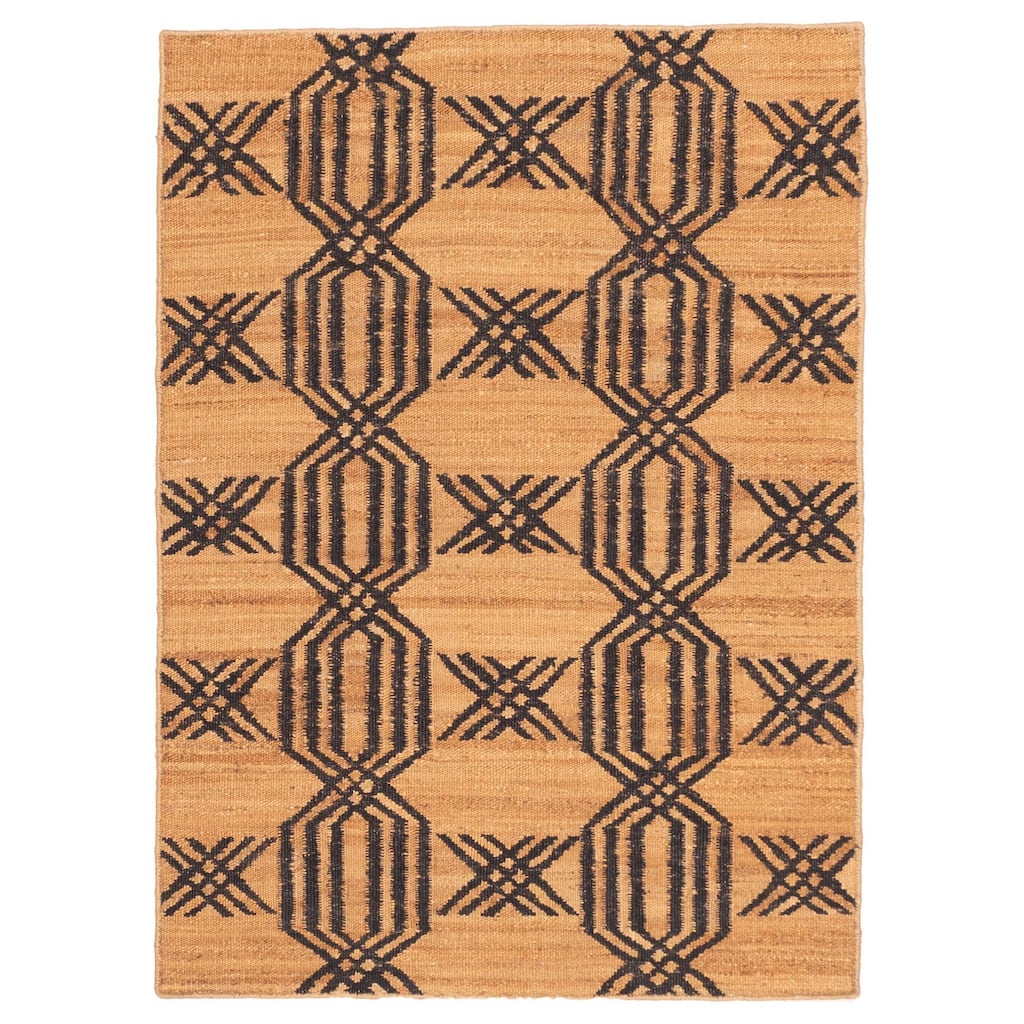 ECARPETGALLERY Flat-Weave Palas Denizli Light Brown Jute Kilim - 4'3 x 5'11