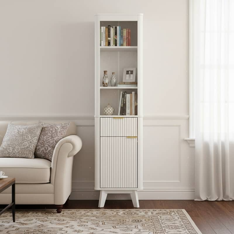 Christopher Knight Home - Modern Linen Tower with Adjustable Shelves, Drawer and Door - White