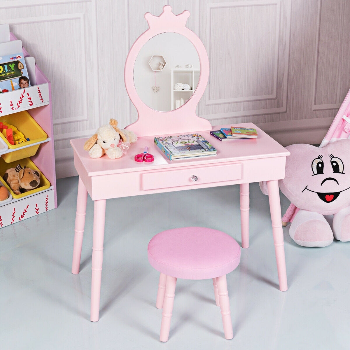 Kids Vanity Makeup Table Chair Set Make Up Stool On Sale Bed Bath Beyond 30090812