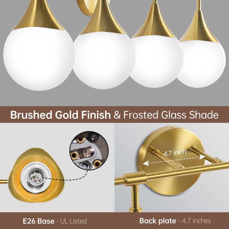 Dimmable Vanity Light with Clear Glass Shade