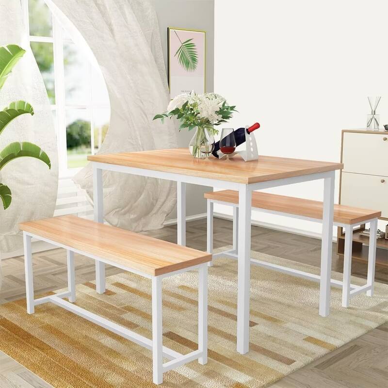 4 - Person Dining Set with Bench and Rectangle Table