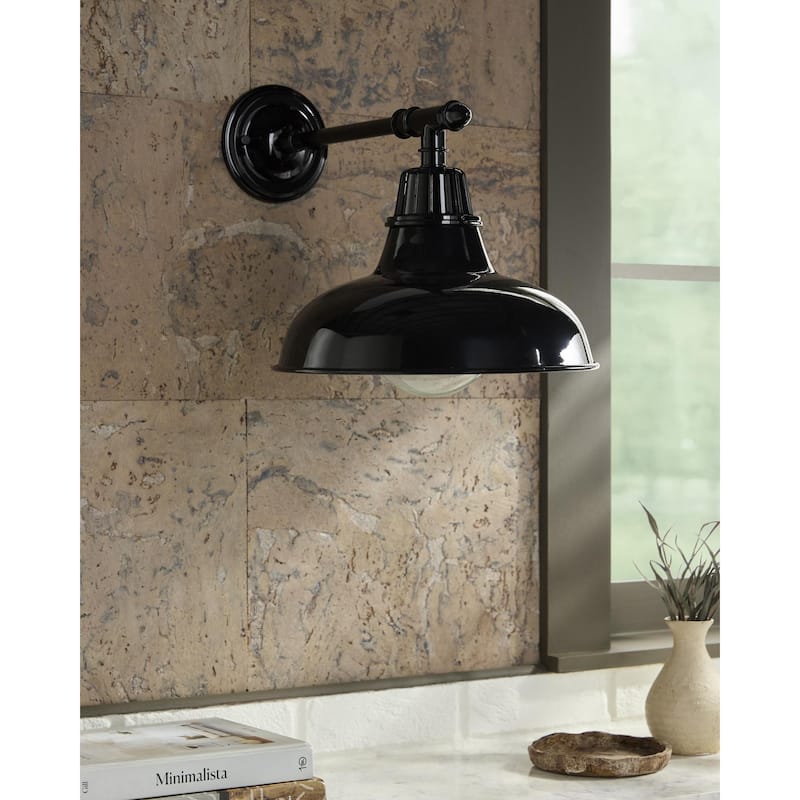 Livabliss Campo Rustic Wall Sconce Set of 2 - 11"L x 18"W x 11"H - Black