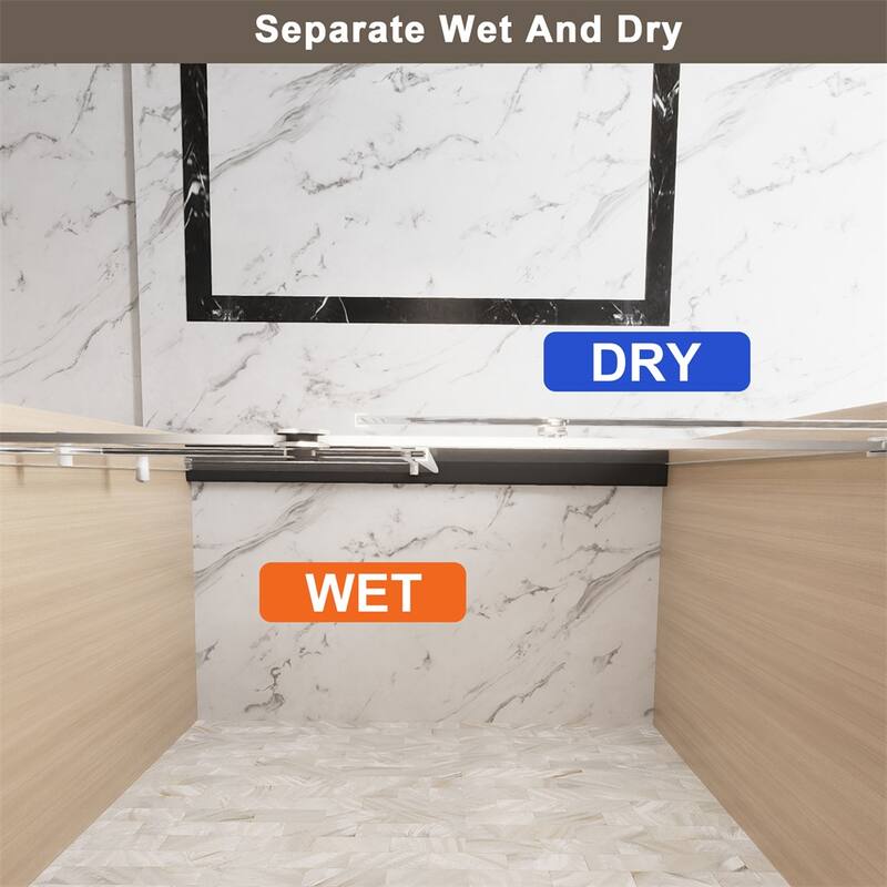 Frameless Single Sliding Shower Door 56-60 "W x 76" H,1/4 "(6 mm)