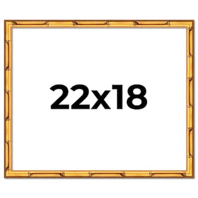 22x18 Frame Gold Bamboo Picture Frame Modern Photo Frame Includes UV Acrylic Shatter Guard Front Acid Free Foam Backing Board