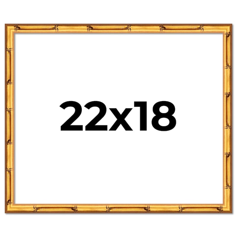 22x18 Frame Gold Bamboo Solid Wood Picture Frame | 1 Inch Moulding