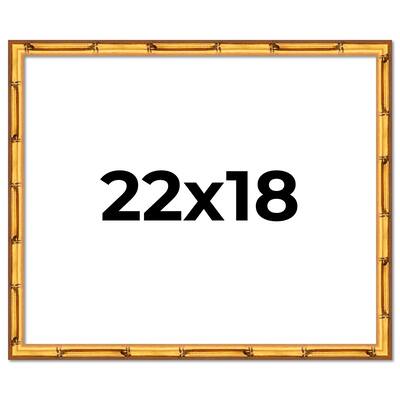 22x18 Frame Gold Bamboo Solid Wood Picture Frame | 1 Inch Moulding
