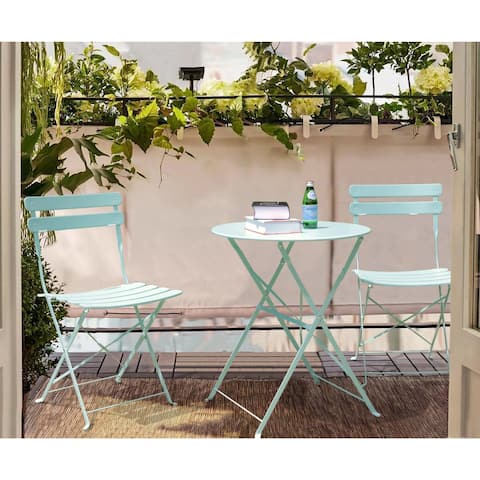 3-Piece Outdoor Bistro Set Folding Table and Chairs