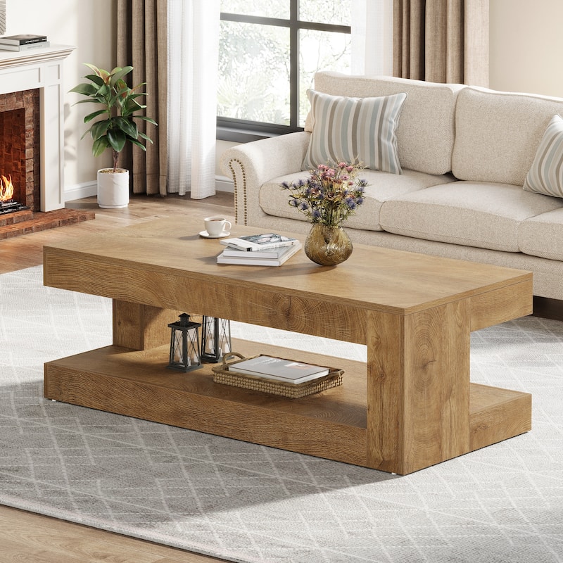 47.3" Farmhouse Rectangular Coffee Table for Living Room