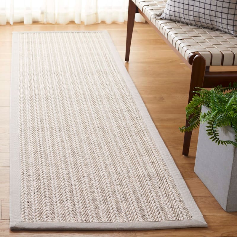 SAFAVIEH Palm Beach Heivi Contemporary Wool Rug - 2'3" x 8' Runner - Ivory
