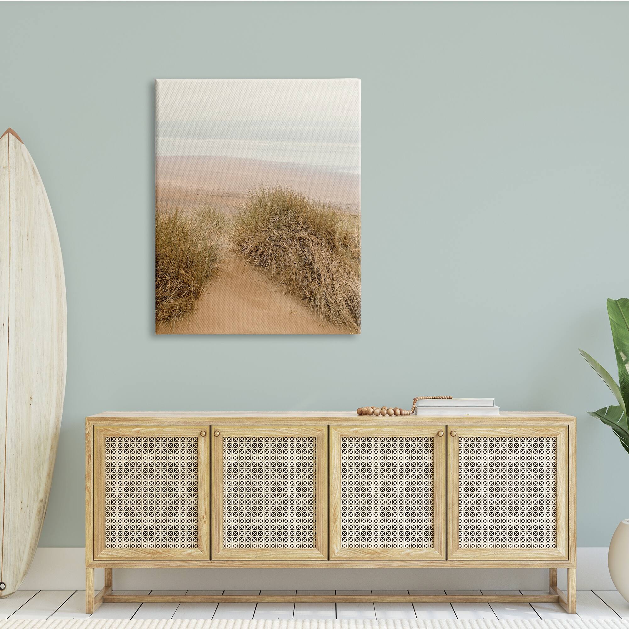 Stupell Sun Bleached Beach Coast Tall Grass Sand Dunes Canvas Wall Art