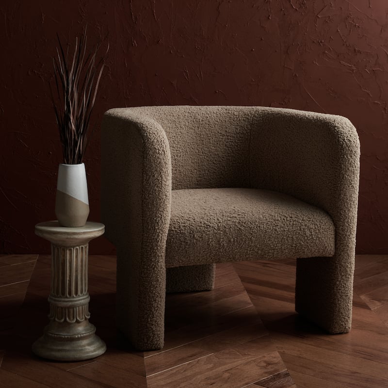 SAFAVIEH Couture Sammie 3-Leg Boucle Accent Chair - 30 in. W x 30 in. D x 29 in. H
