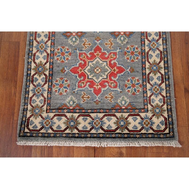 Traditional Kazak Oriental Runner Rug Handmade Wool Carpet - 2'1" x 5'10"