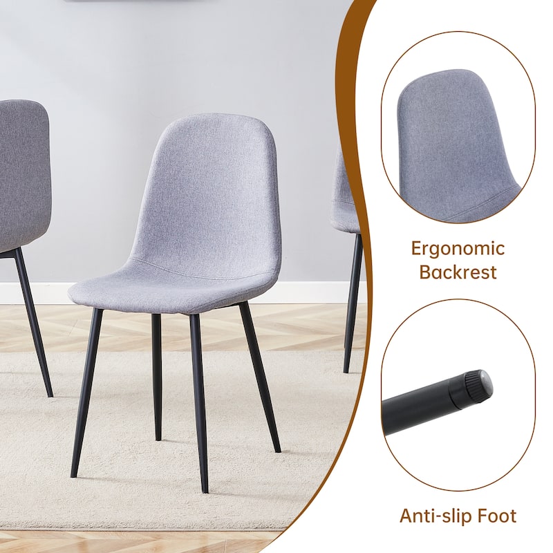 5-Piece Extendable Dining Table Set, Modern MDF Table & 4 High-Resilience Fabric Chairs, Adaptable for Gatherings