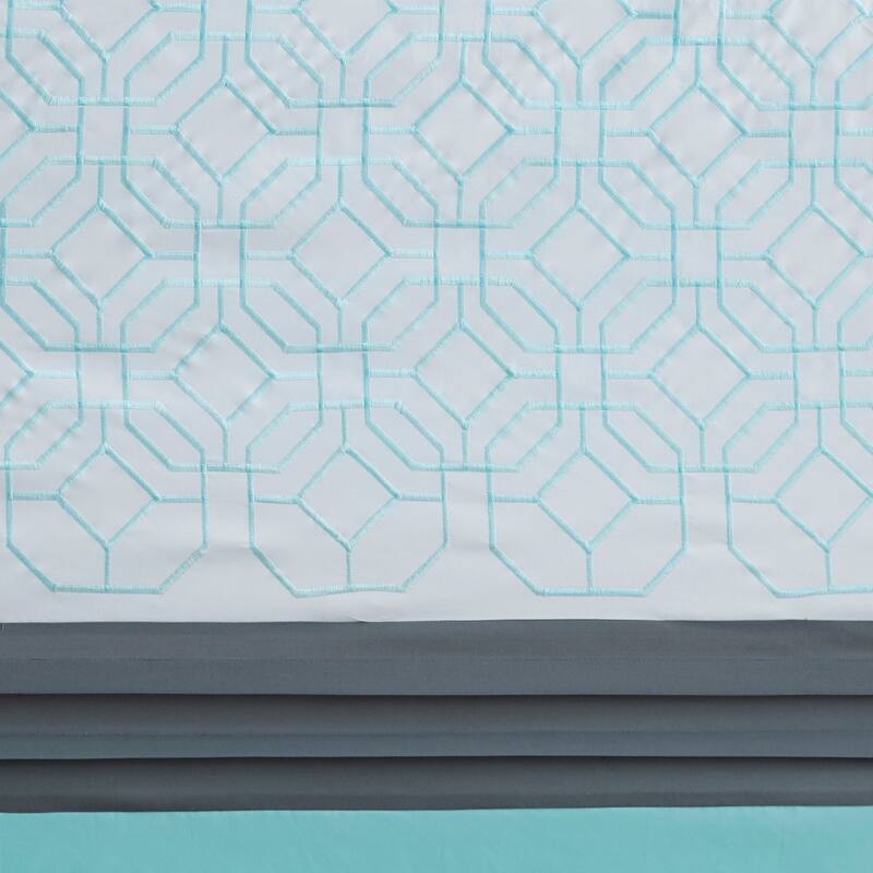 Shane Embroidered and Pieced Shower Curtain by 510 Design