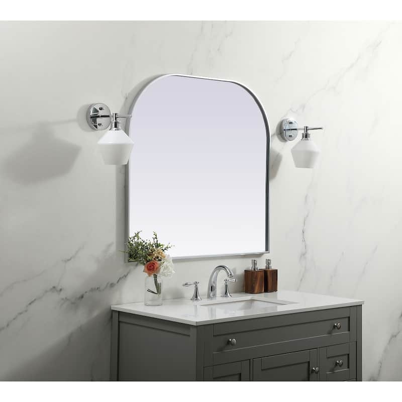 Indigo Home Metal Frame Arch Mirror 36x34 Inch