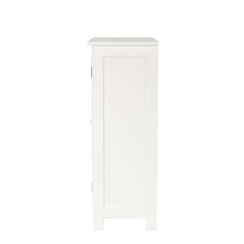 White Wood 4-Drawer 1-Door Bathroom Storage Cabinet - 32.68" H x 22.05" W x 11.81" D