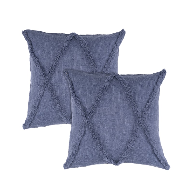 Sevita Flatwoven Cotton Throw Pillow, Set of 2 - Blue