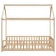 preview thumbnail 25 of 48, Twin Size Solid Wood House Bed with Guardrails for Toddlers