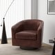 preview thumbnail 90 of 122, UIXE 360° Swivel Barrel Accent Chair Armchair For Living Room Single - Red Brown-Leather