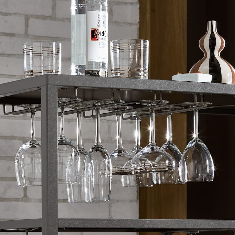 Metropolitan Mirrored Glass Top Metal Bar Cart by iNSPIRE Q Bold