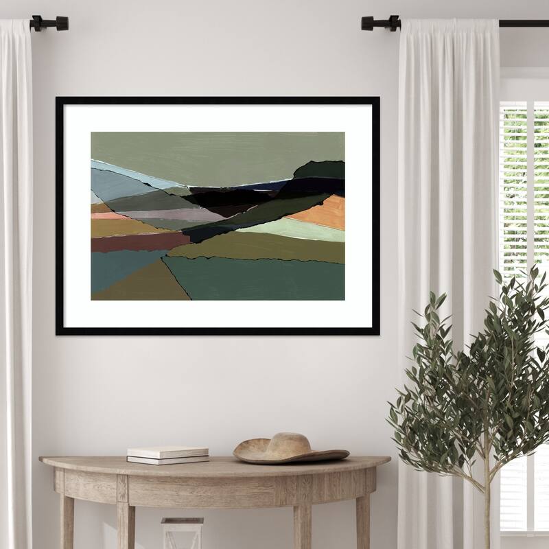 Subdued Landscape by Cartissi Wood Framed Wall Art Print - Svelte Noir Black